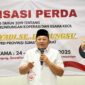 Roni Mulyadi .SE.DT.Bungsu Anggota Komisi 3 DPRD Provinsi Sumbar saat berikan sambutan dalam sosialiasi Perda tersebut.